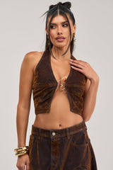 JESSIE VELVET DENIM BRALETTE