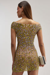 HIGH STANDARDS RHINESTONE MINI DRESS