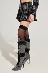 ONTO THE NEXT EMBELLISHED PLEATED MINI SKIRT