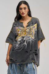 KNOCKOUT OVERSIZED TEE IN GREY MULTI