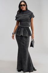 JOCELYN MINERAL WASHED MAXI SKIRT
