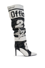 AKIRA GOLD HYPE COLOR BLOCKED SPORTY STILETTO BOOT