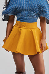 BETTER BE NYLON SKIRT IN MUSTARD