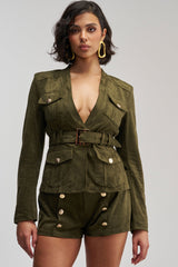 LOLITA FAUX SUEDE BLAZER