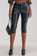 A LITTLE BIT OF THIS FAUX LEATHER CAPRI