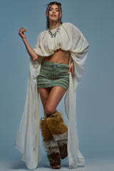 FLY WITH ME CHIFFON BLOUSE IN IVORY
