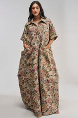 VANJA BROCADE JUMPSUIT IN IVORY