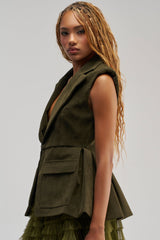 NAOMI BLAZER VEST IN SUEDE
