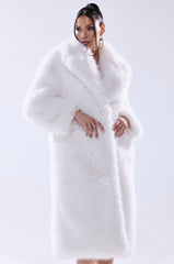 OSLO FAUX FUR COAT IN WHITE