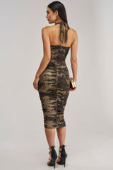 SPOTLIGHT ON ME MESH MAXI DRESS IN BROWN