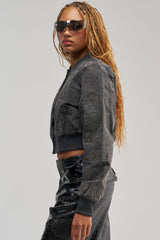 CATCHING FLIGHTS RHINESTONE BOMBER