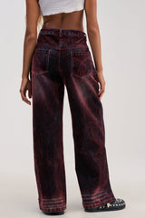 MIDNIGHT MERLOT VELVET DENIM PANTS