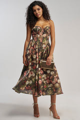 FEELING FLORAL MAXI DRESS IN GREEN MULTI