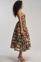 FEELING FLORAL MAXI DRESS IN GREEN MULTI
