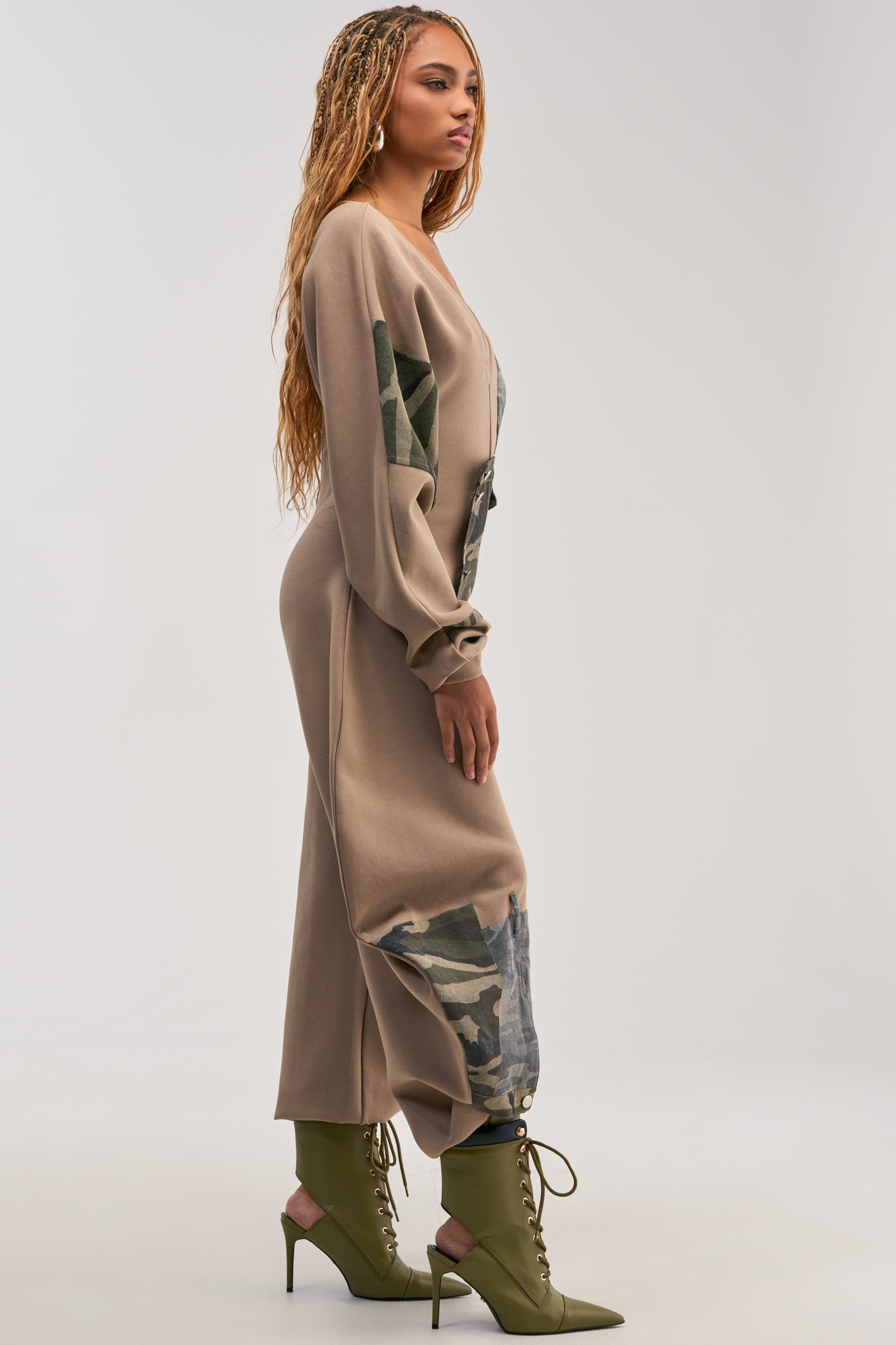 COMFY COZY PATCHWORK JUMPSUIT IN CAMO