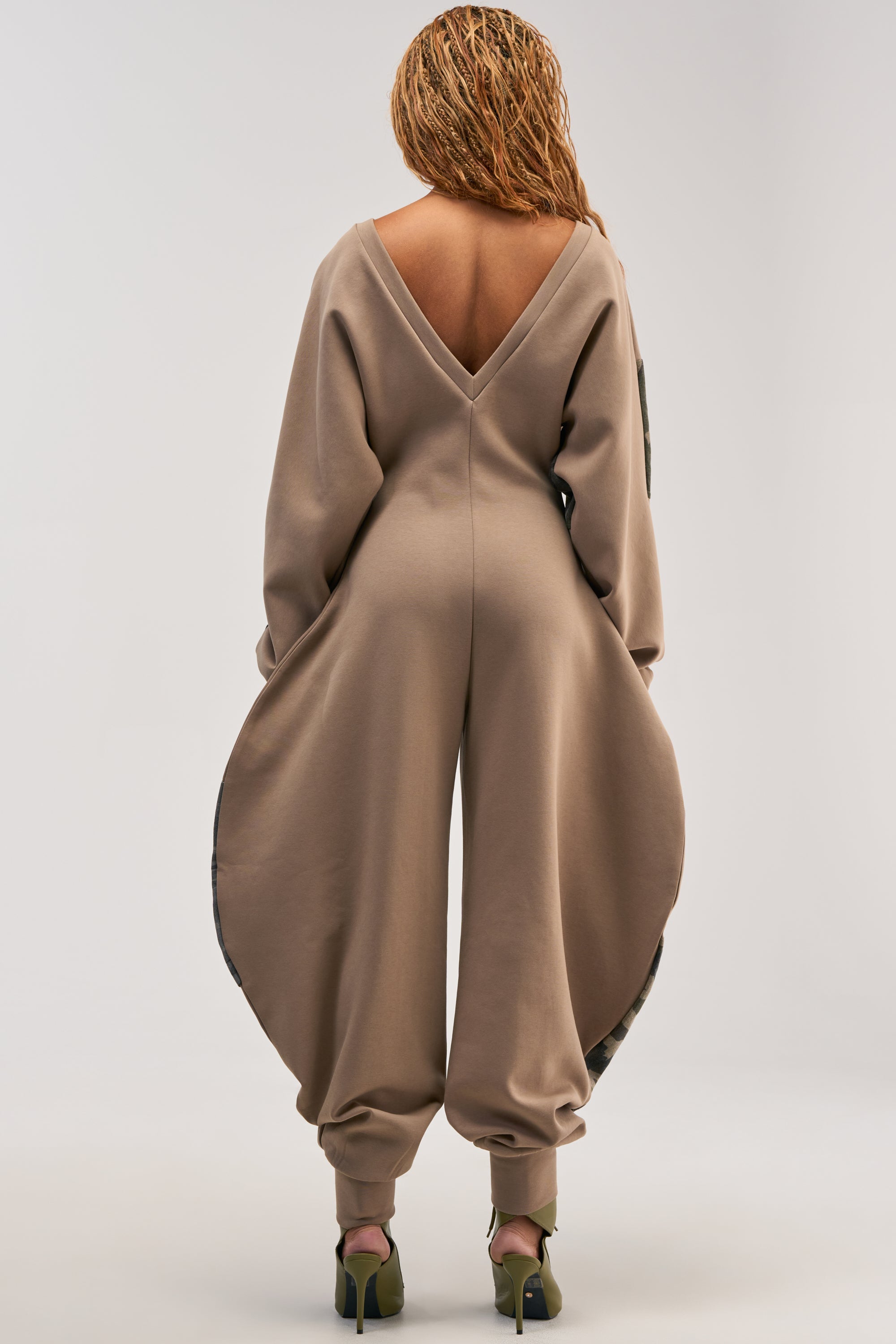 COMFY COZY PATCHWORK JUMPSUIT IN CAMO