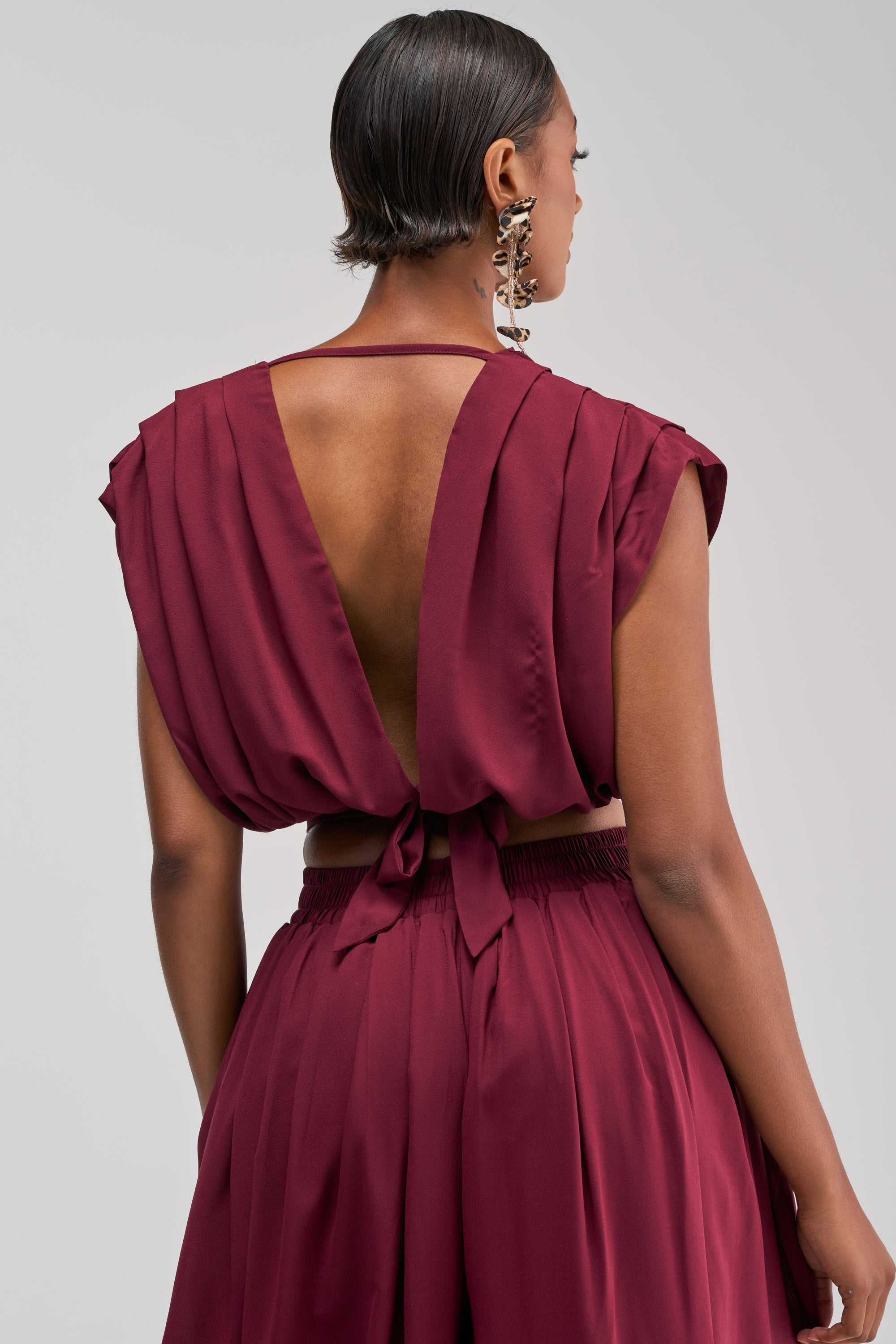 READY TO DANCE SLINKY BLOUSE IN BURGUNDY