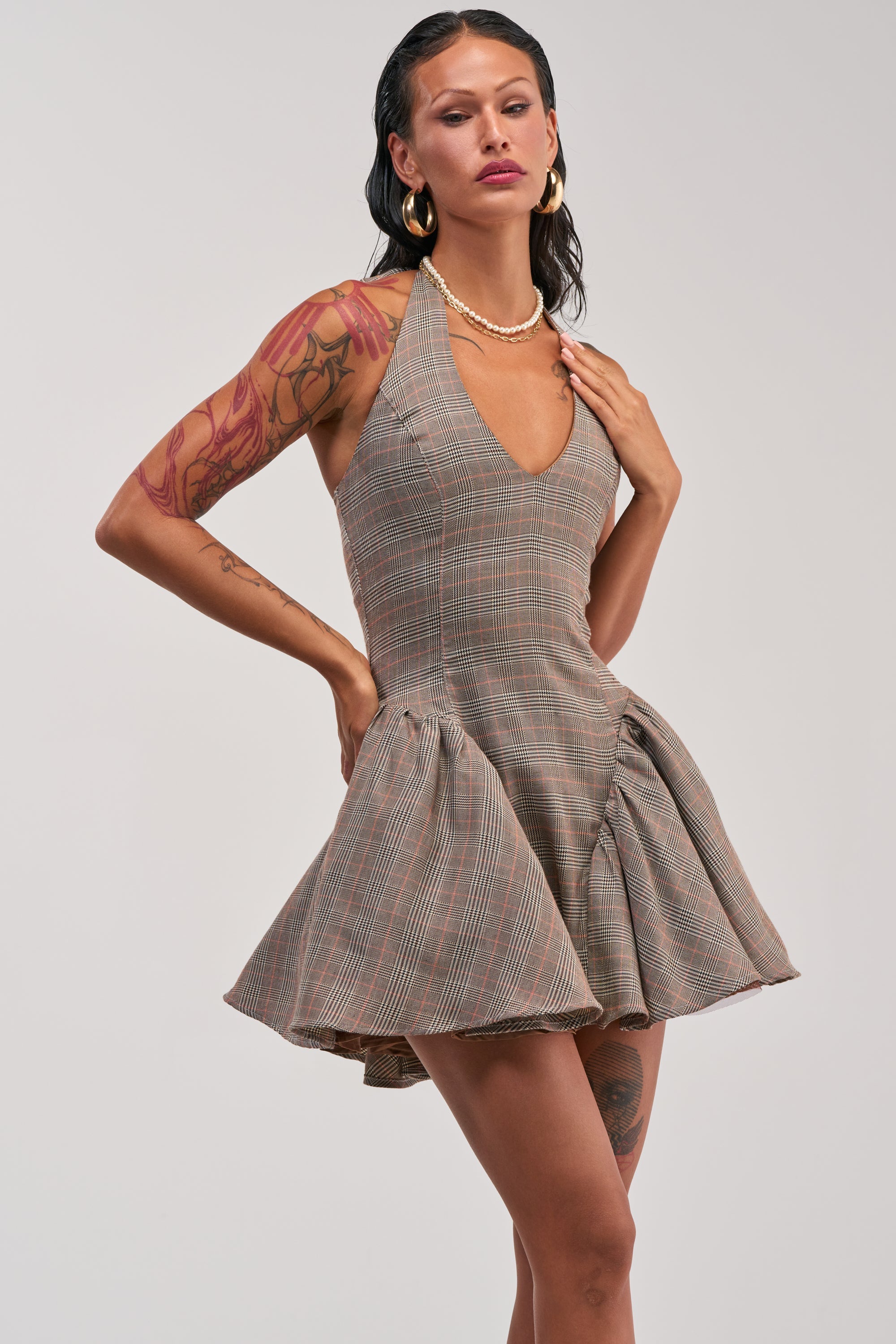 STYLE AND GRACE MINI DRESS IN PLAID