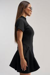 THAT WAS INTENTIONAL STRUCTURED MINI DRESS IN BLACK