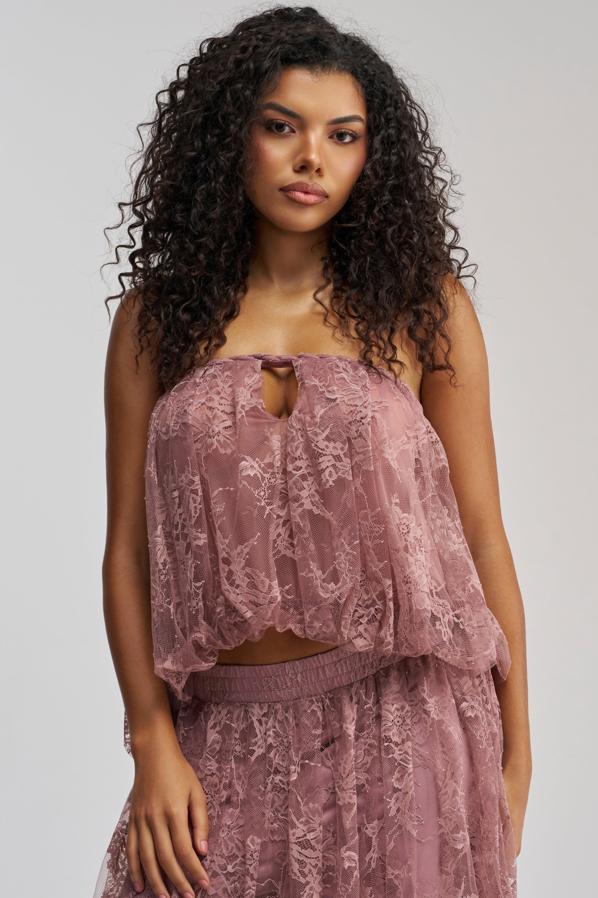 HANNAH LACE BLOUSE IN MAUVE