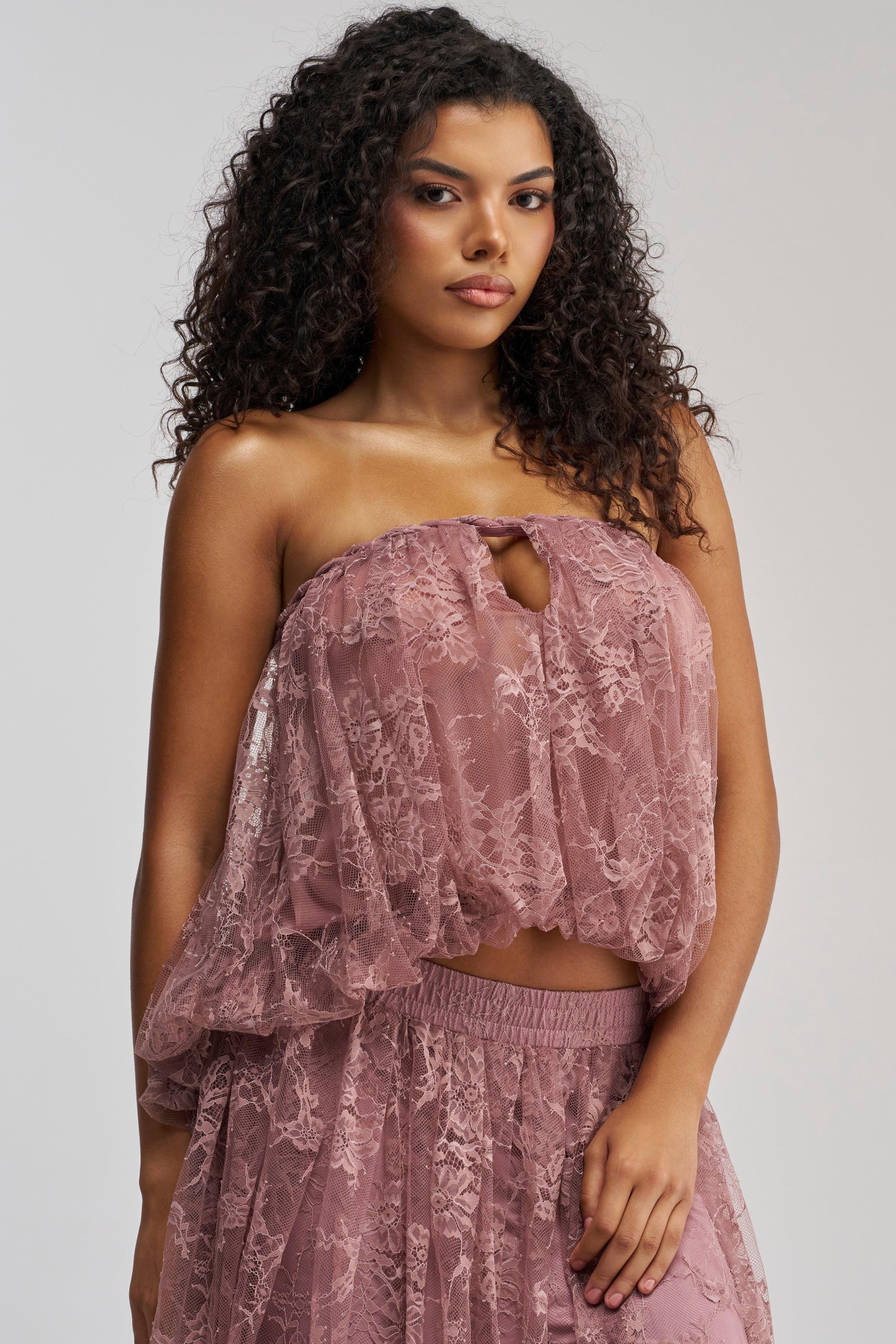 HANNAH LACE BLOUSE IN MAUVE