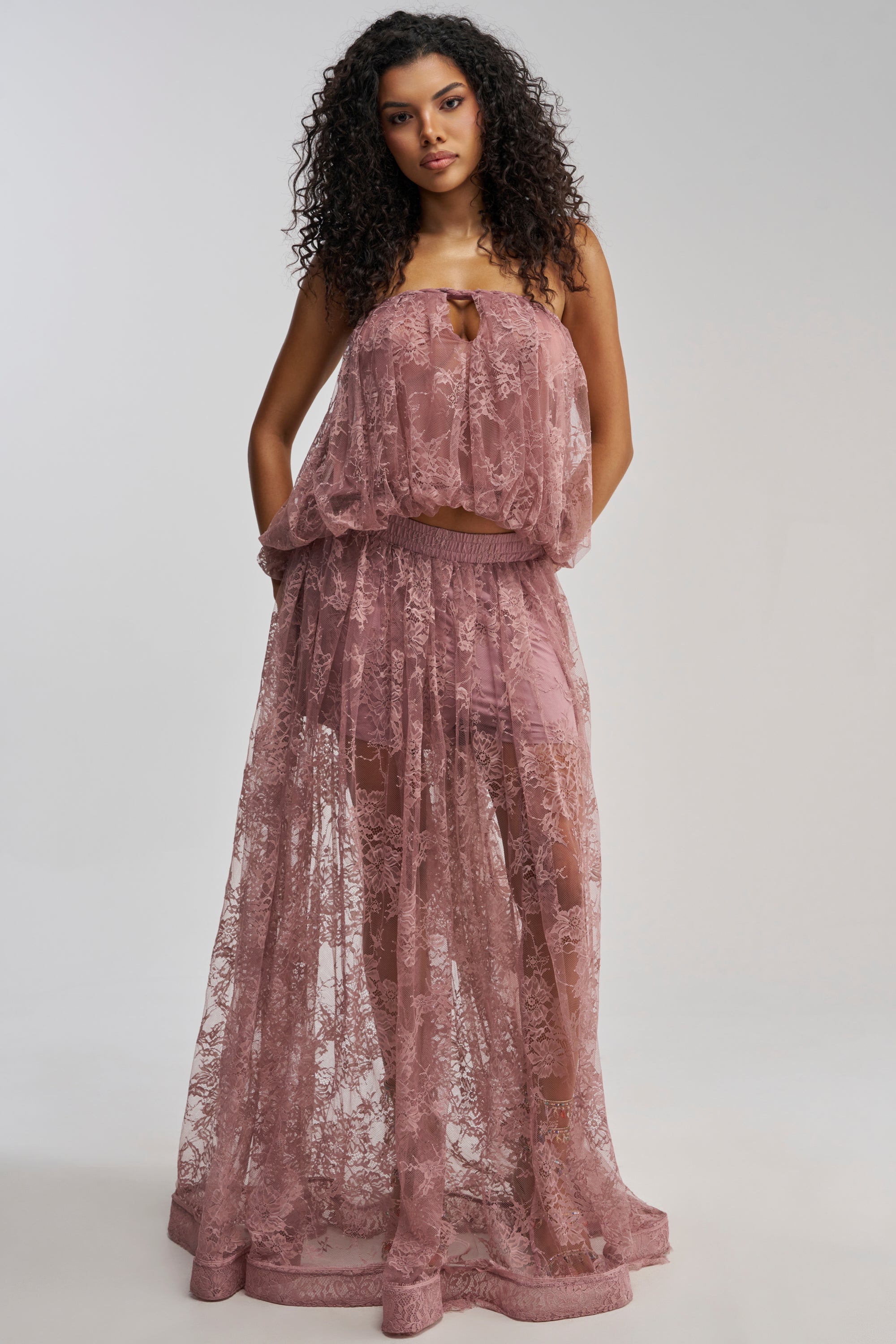 HANNAH LACE BLOUSE IN MAUVE