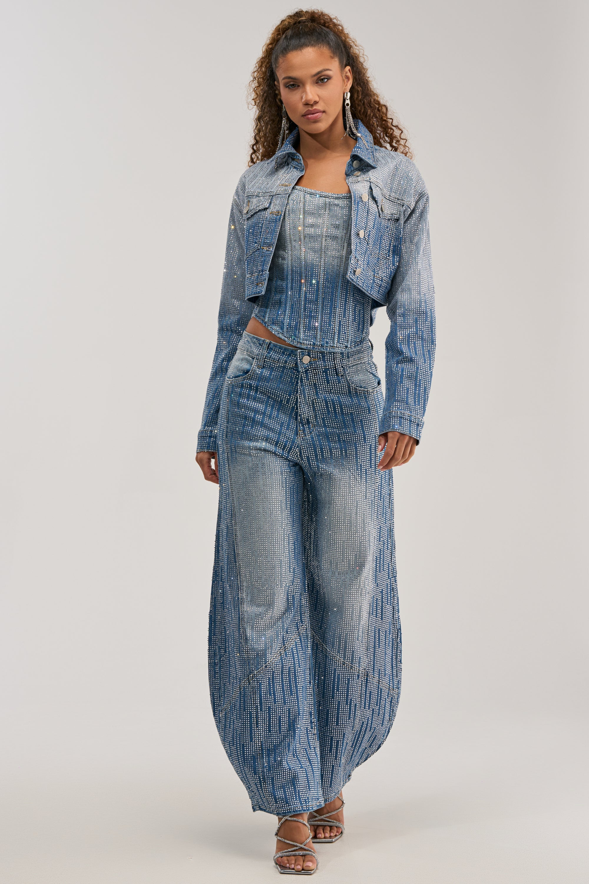 MIND SPINNING EMBELLISHED DENIM JACKET