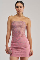 CALL IT CHEMISTRY RHINESTONE MINI DRESS IN MAUVE