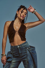 JESSIE VELVET DENIM BRALETTE
