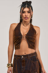 JESSIE VELVET DENIM BRALETTE