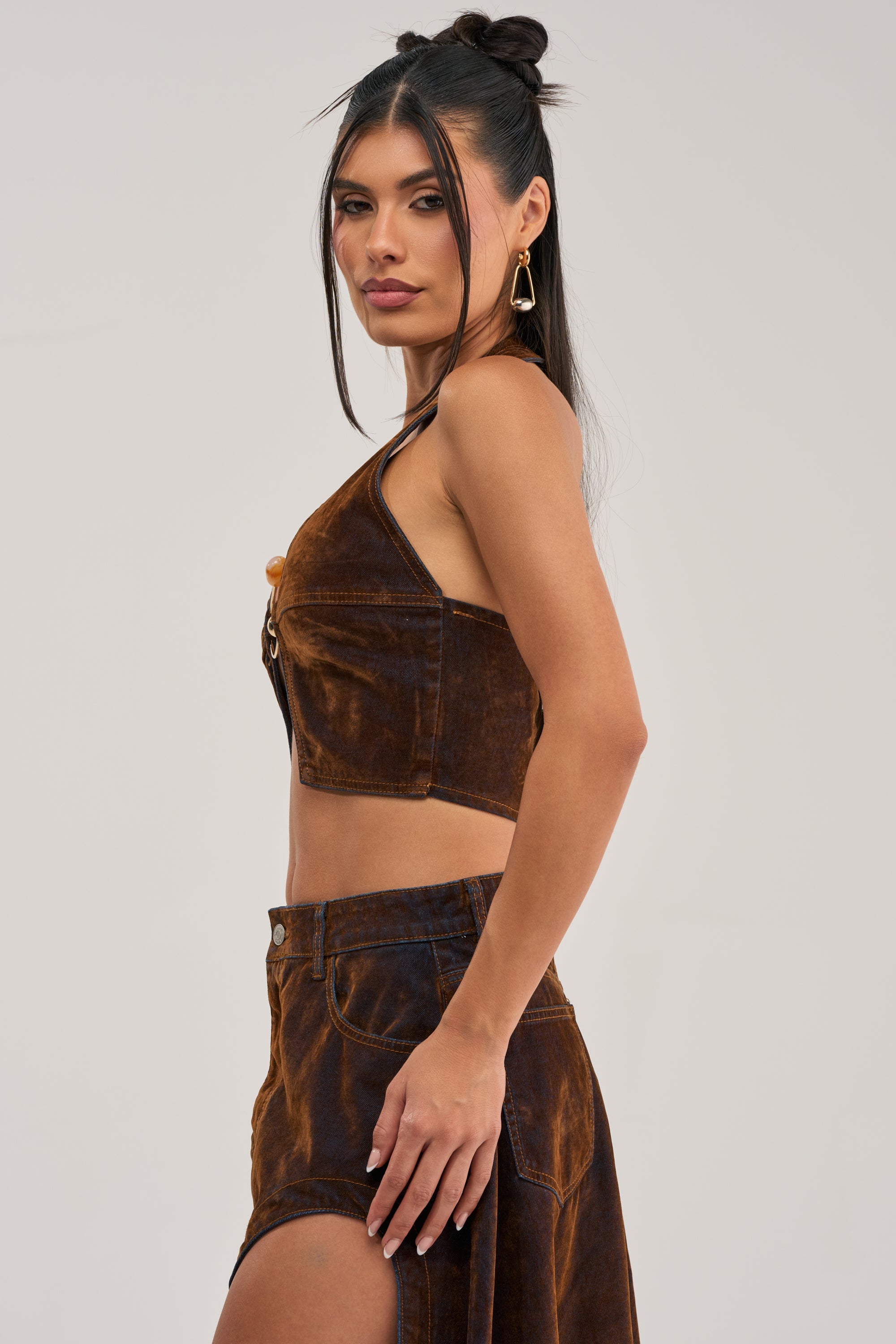 JESSIE VELVET DENIM BRALETTE