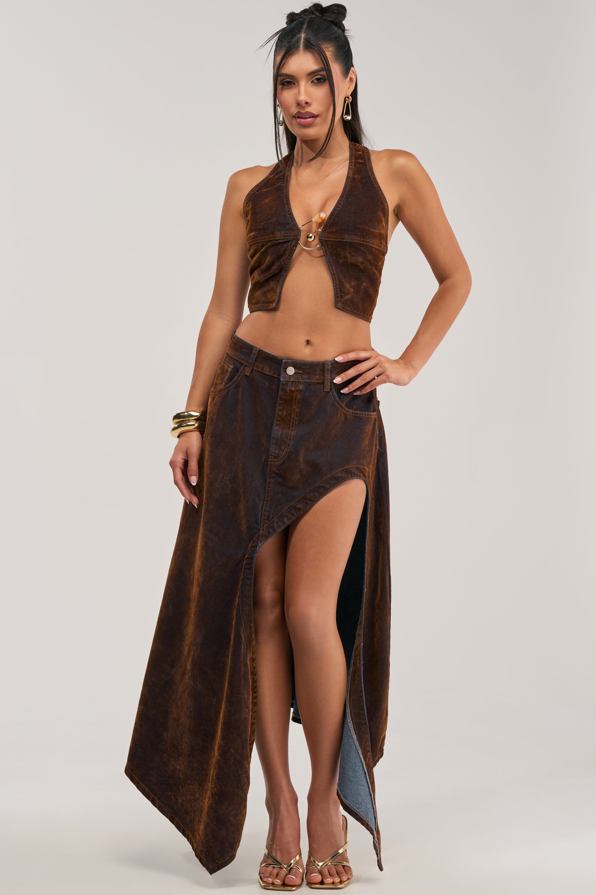 JESSIE VELVET DENIM BRALETTE