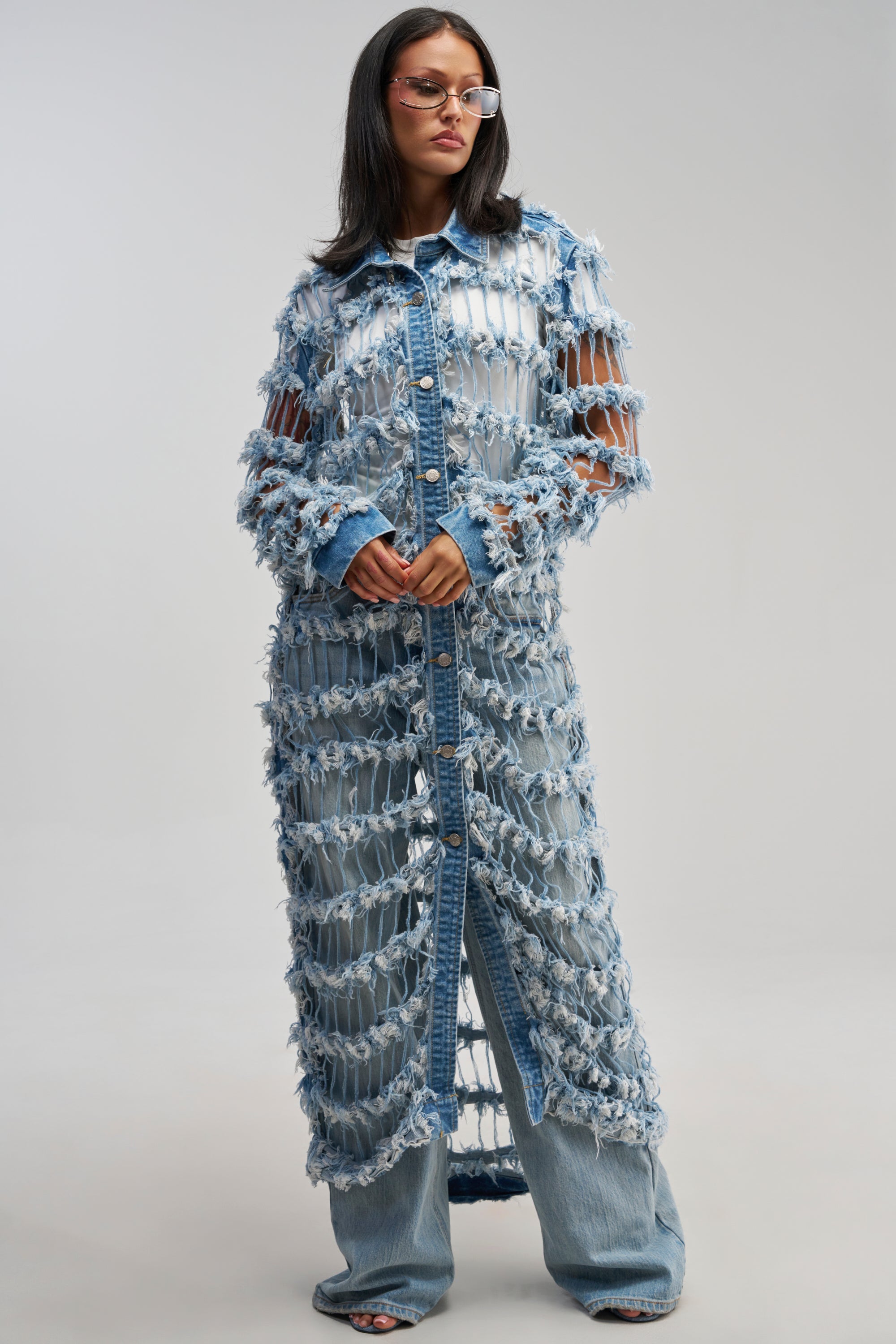 GOOD TIME NOT A LONG TIME DENIM TRENCH