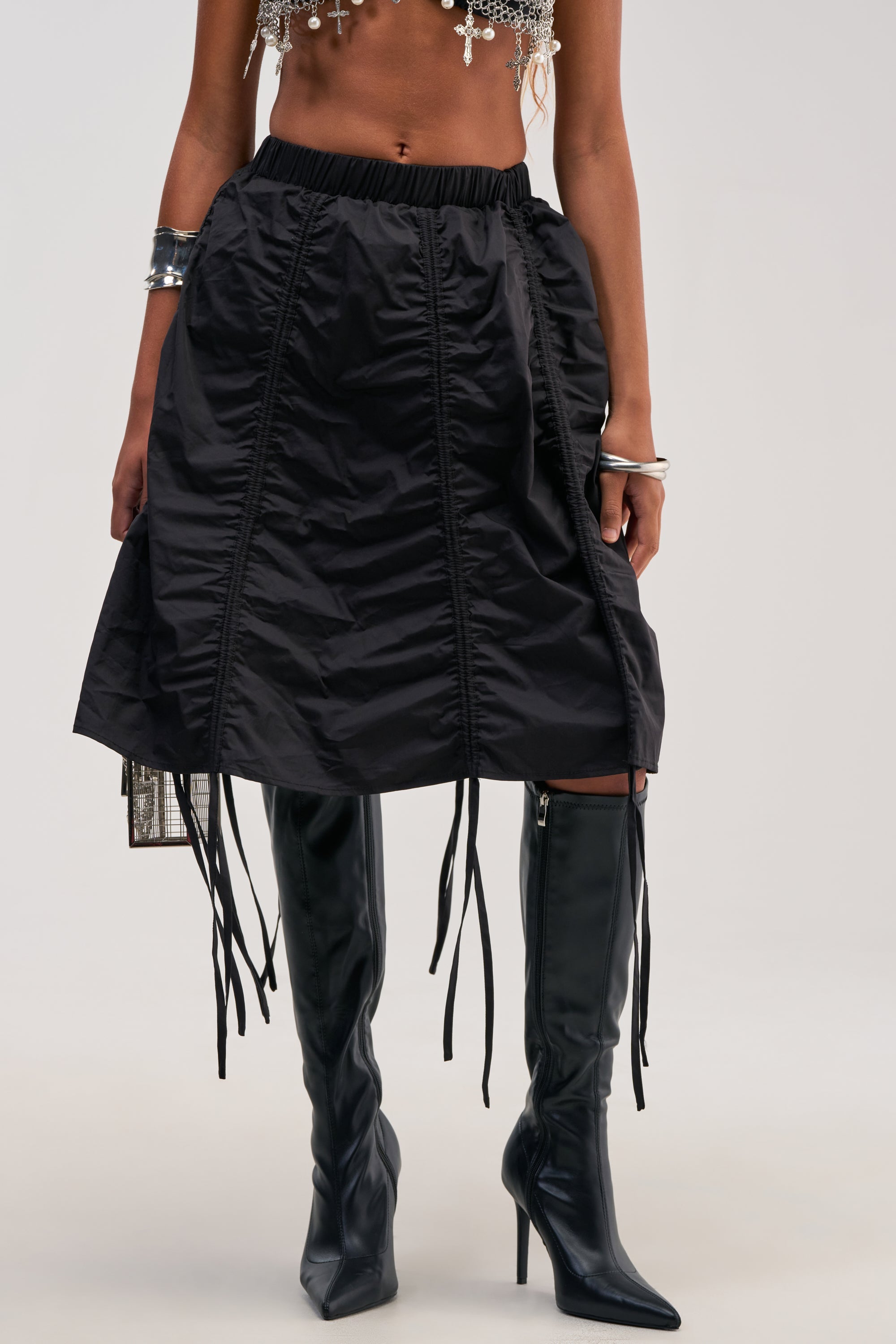 DOLLY RUCHED UP MINI SKIRT