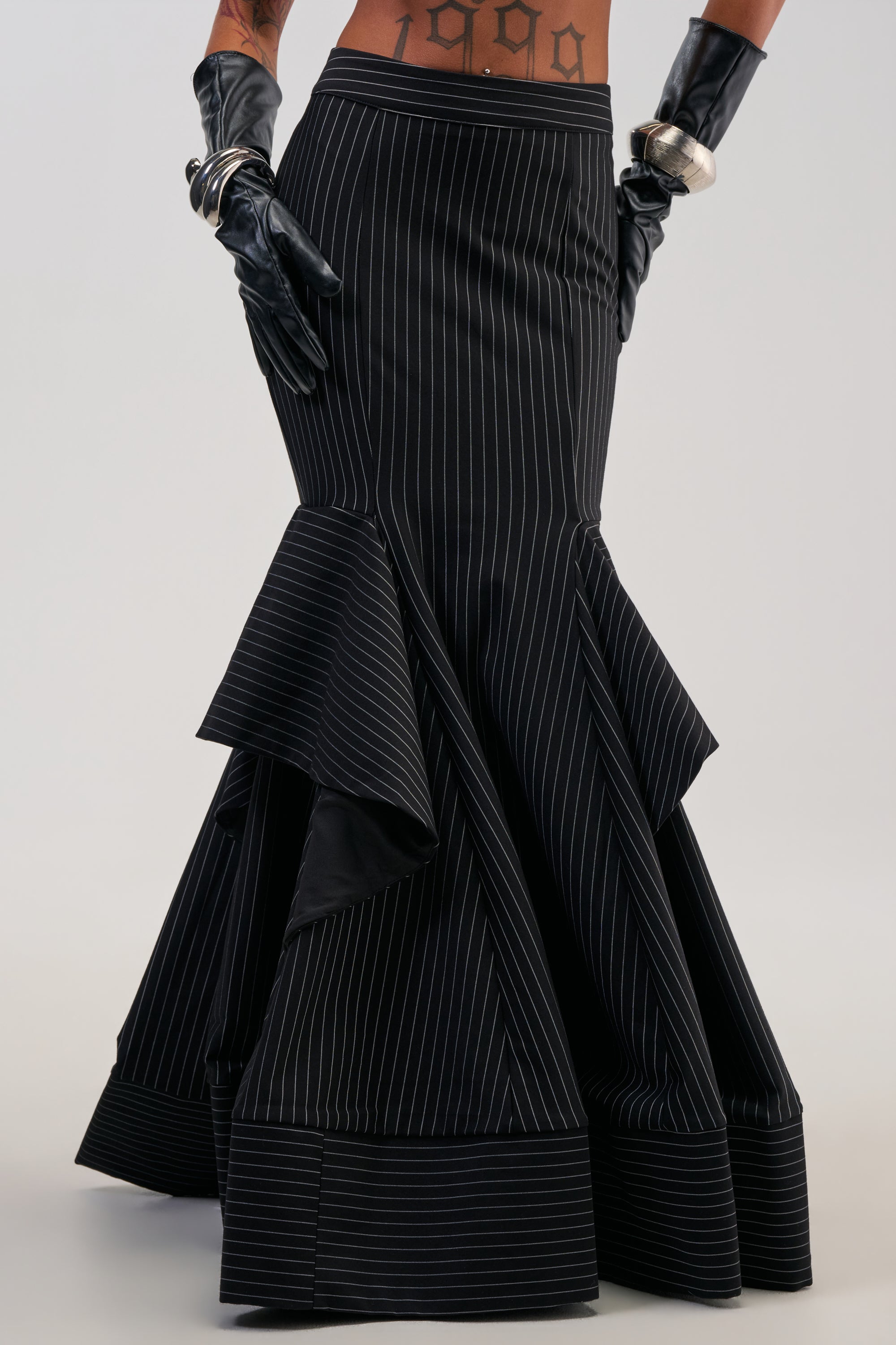 GIVE IT UP PINSTRIPE MAXI SKIRT