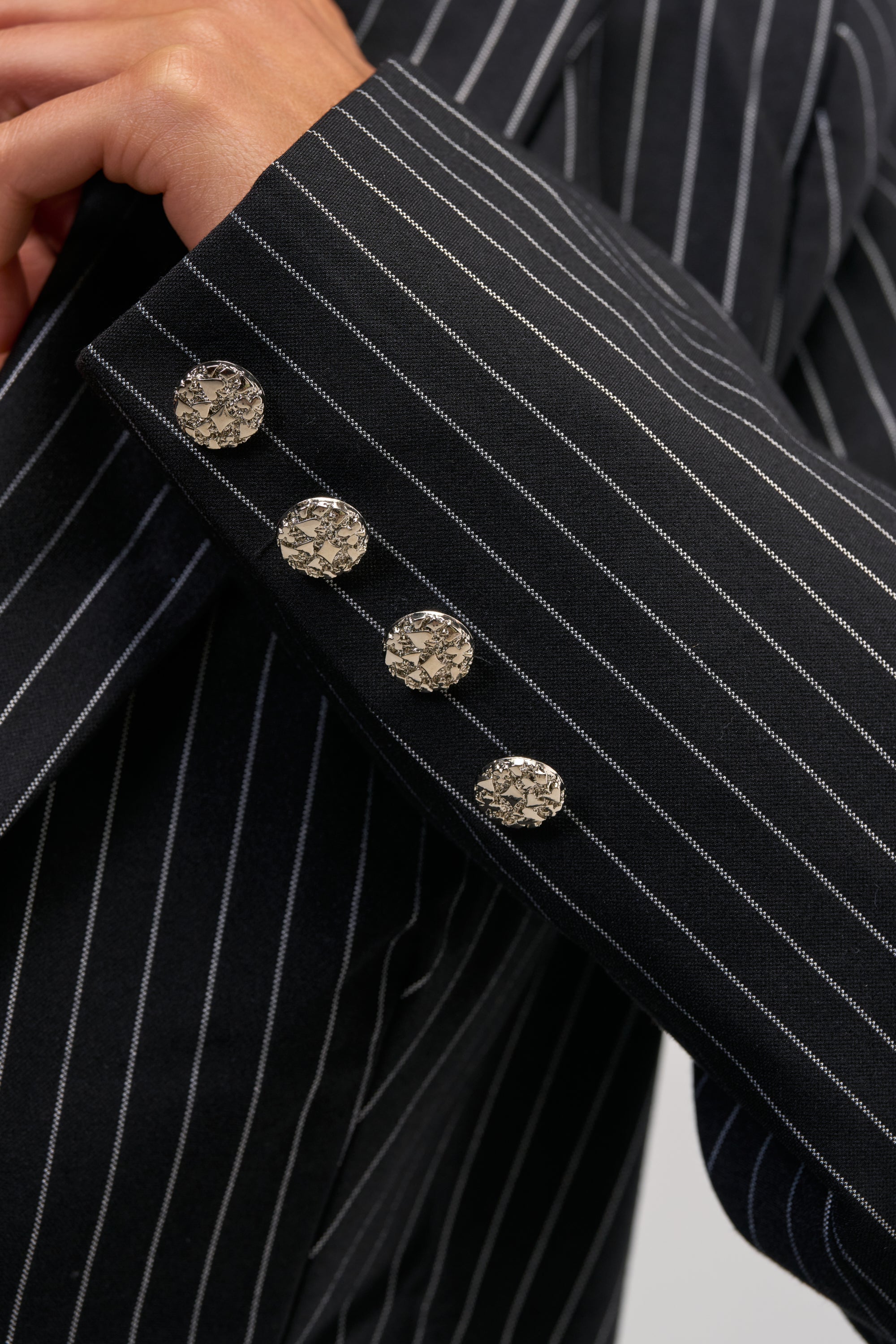 GIVE IT UP PINSTRIPE BLAZER