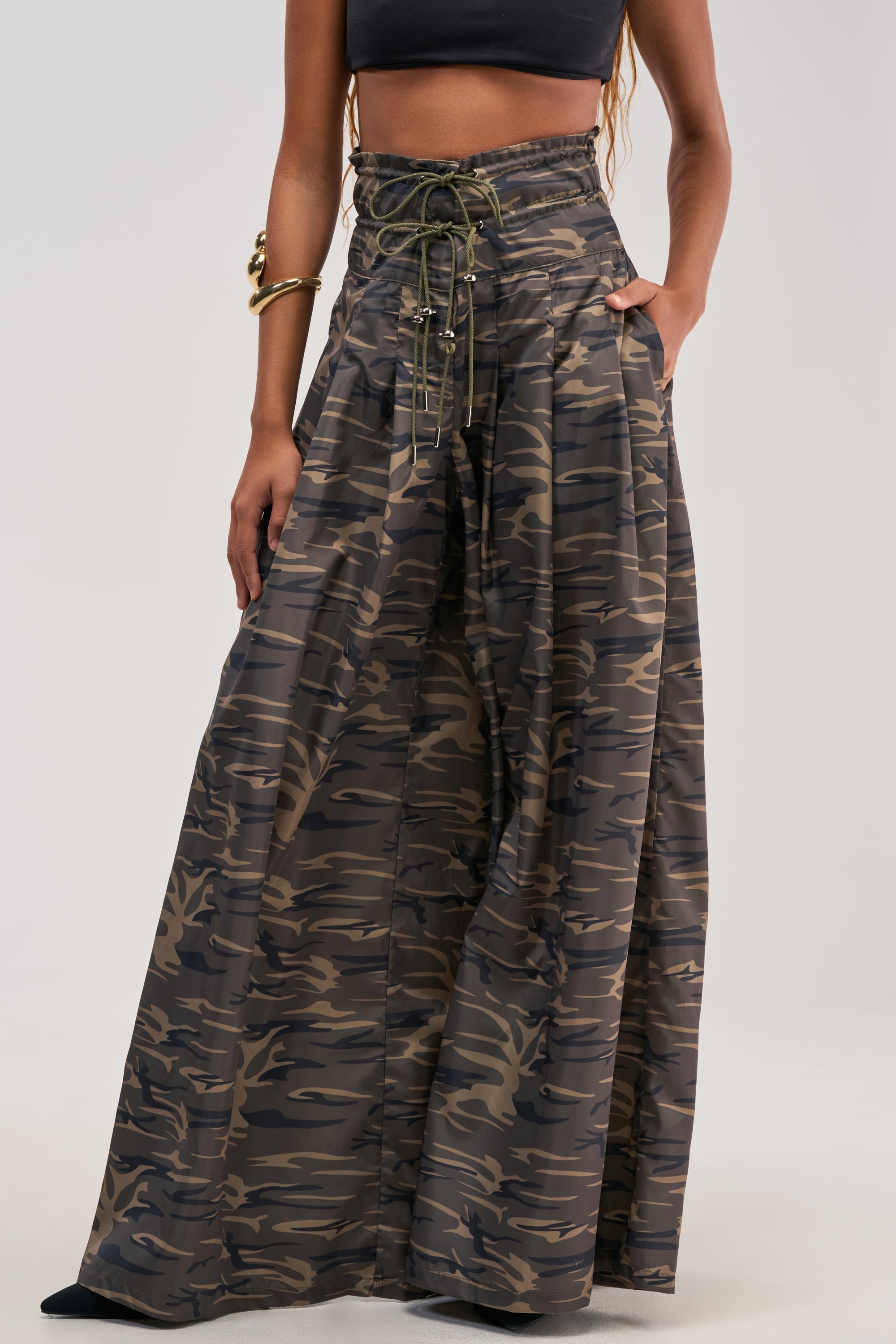 DANCE THE NIGHT AWAY CAMO PALAZZO PANT