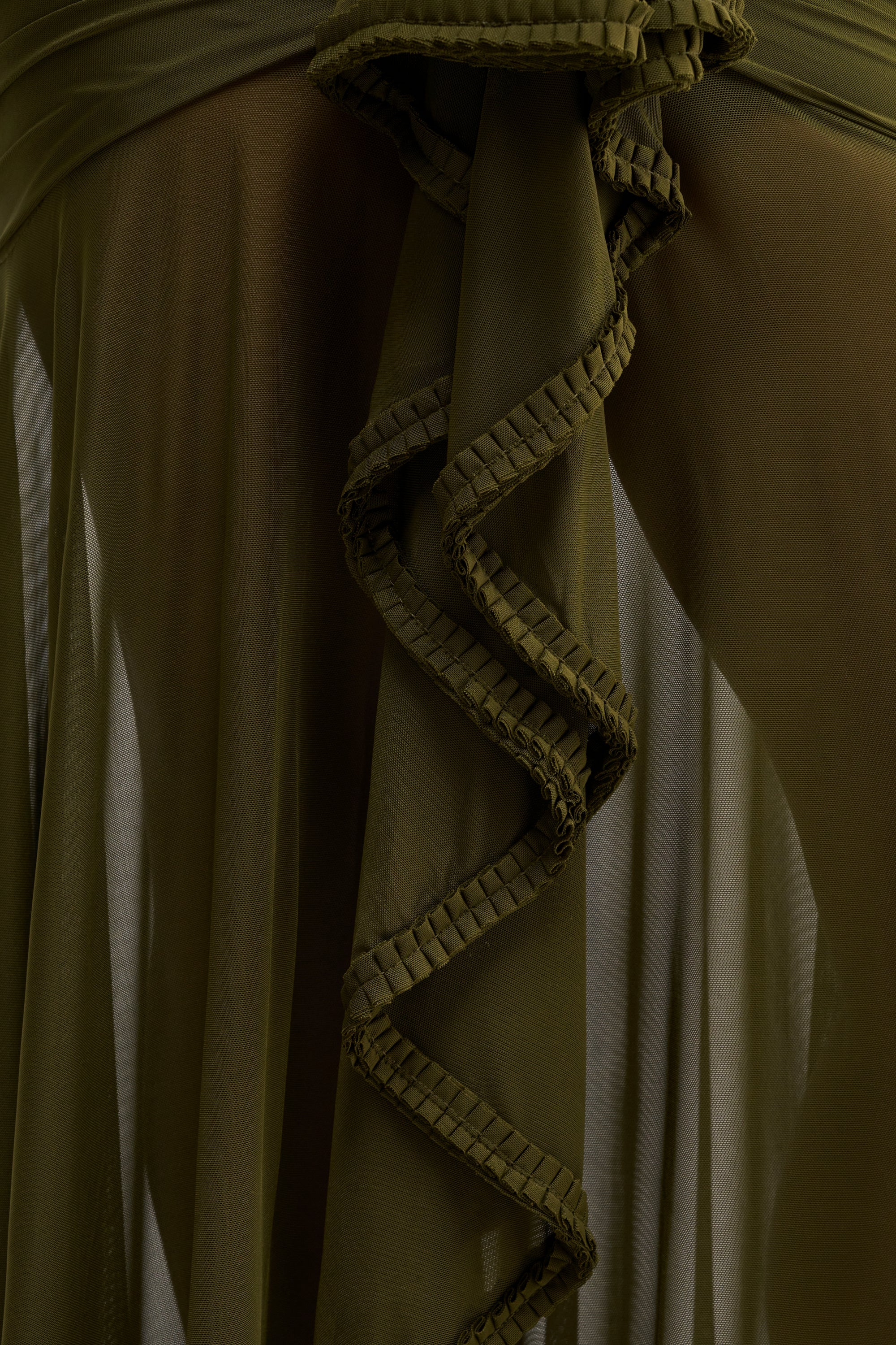 SWEET SUNSET MESH MAXI DRESS IN OLIVE
