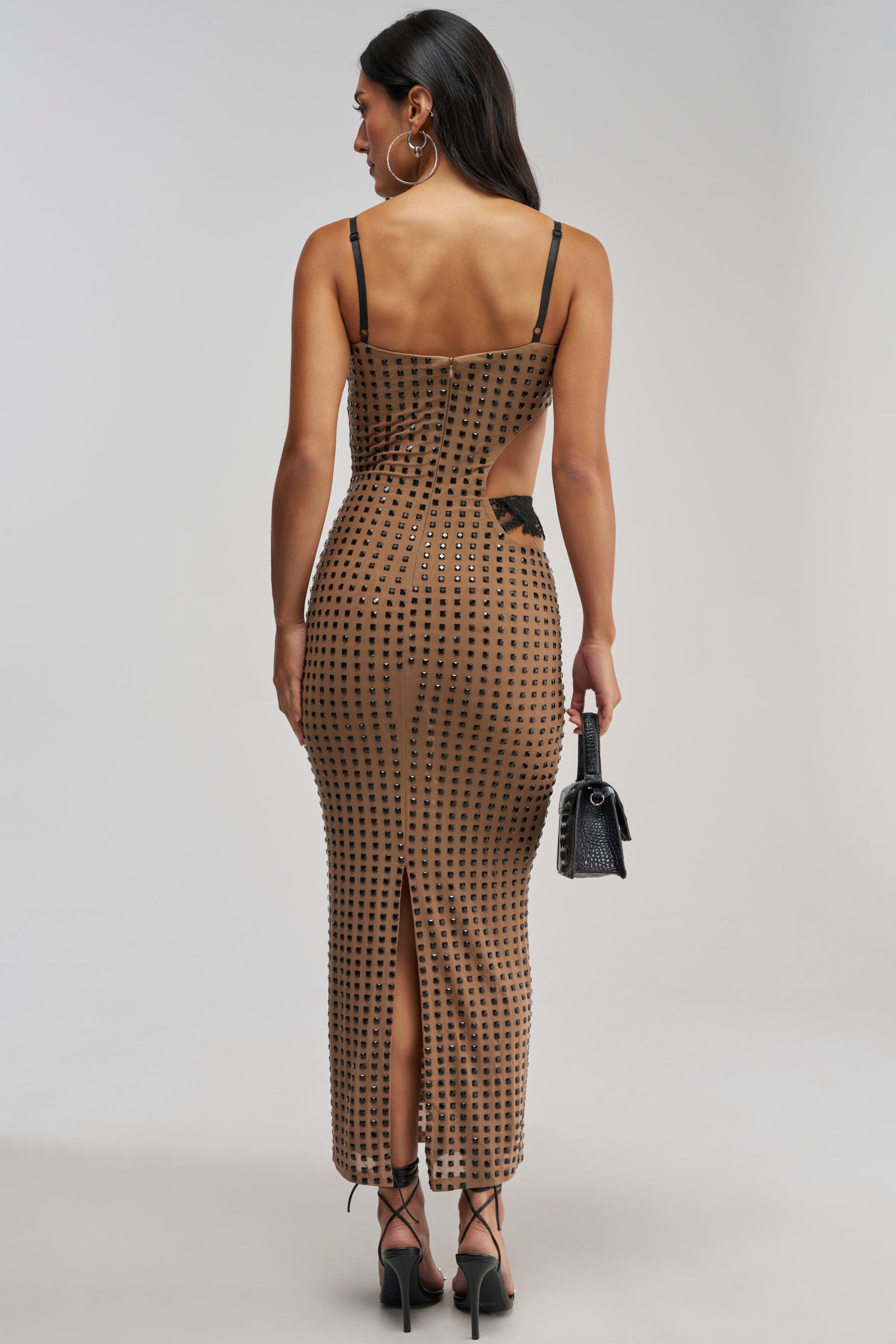 NEVER ALONE IN THE SHEETS RHINESTONE MAXI DRESS