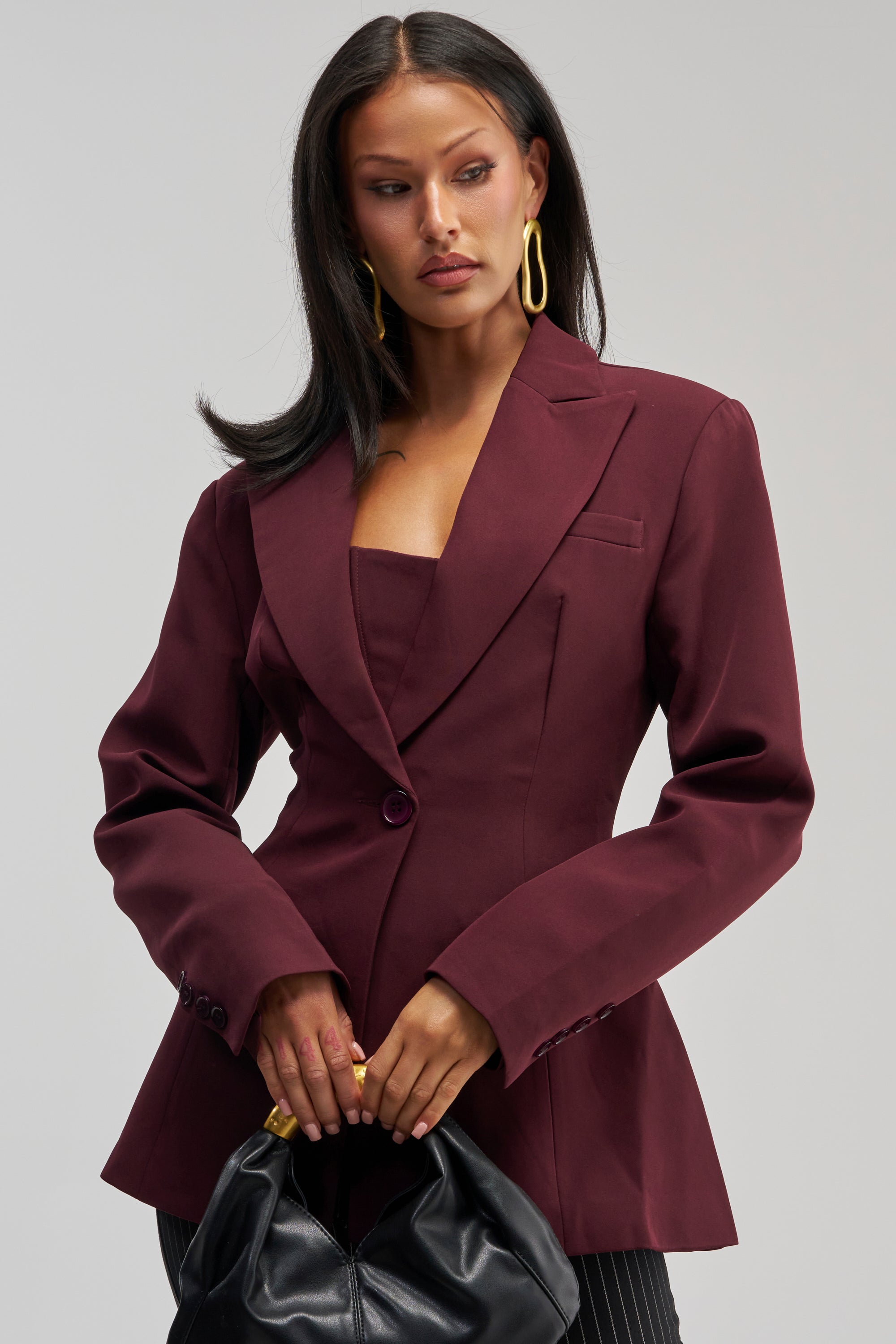 EVERYDAY LUXE BLAZER IN BURGUNDY