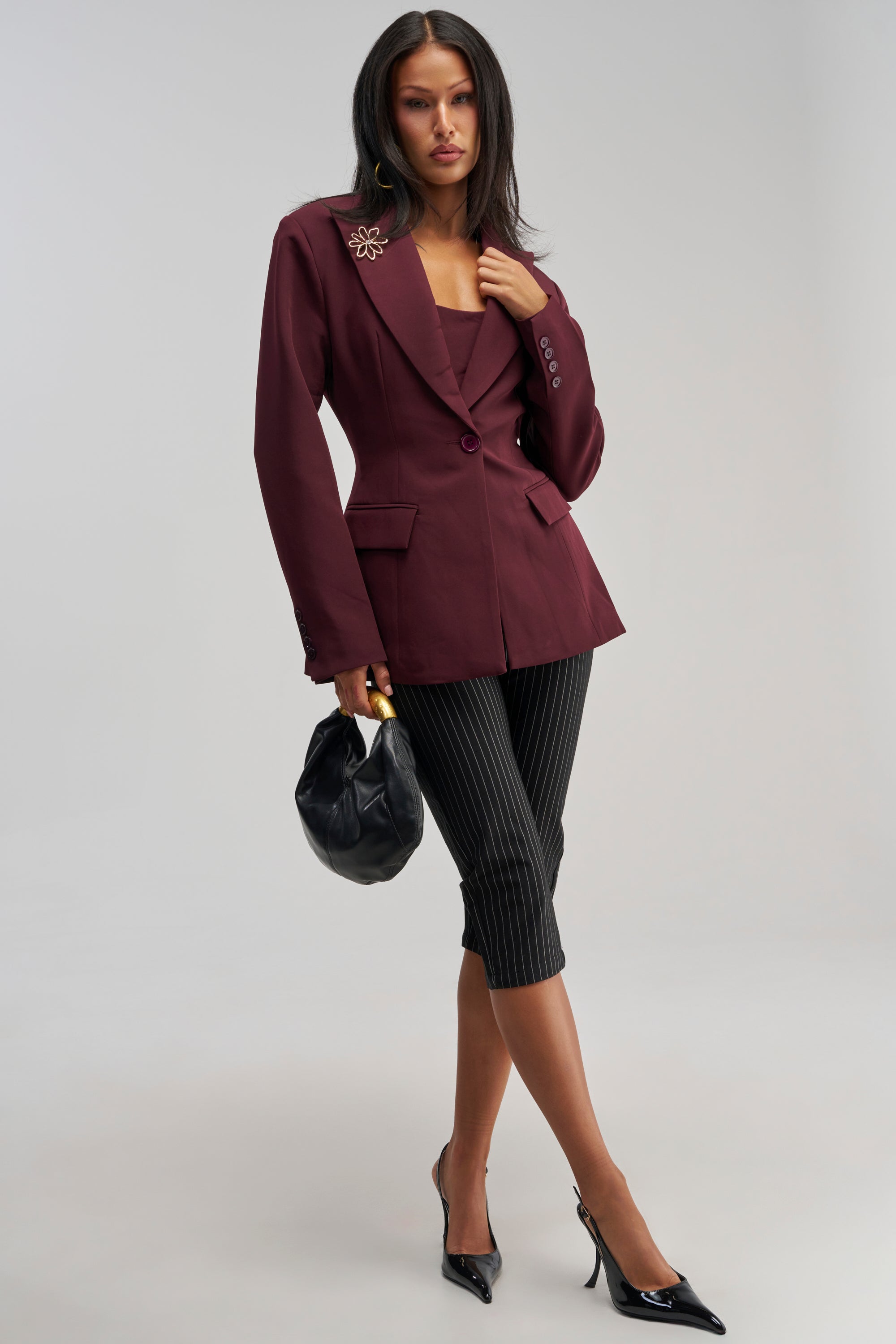 EVERYDAY LUXE BLAZER IN BURGUNDY
