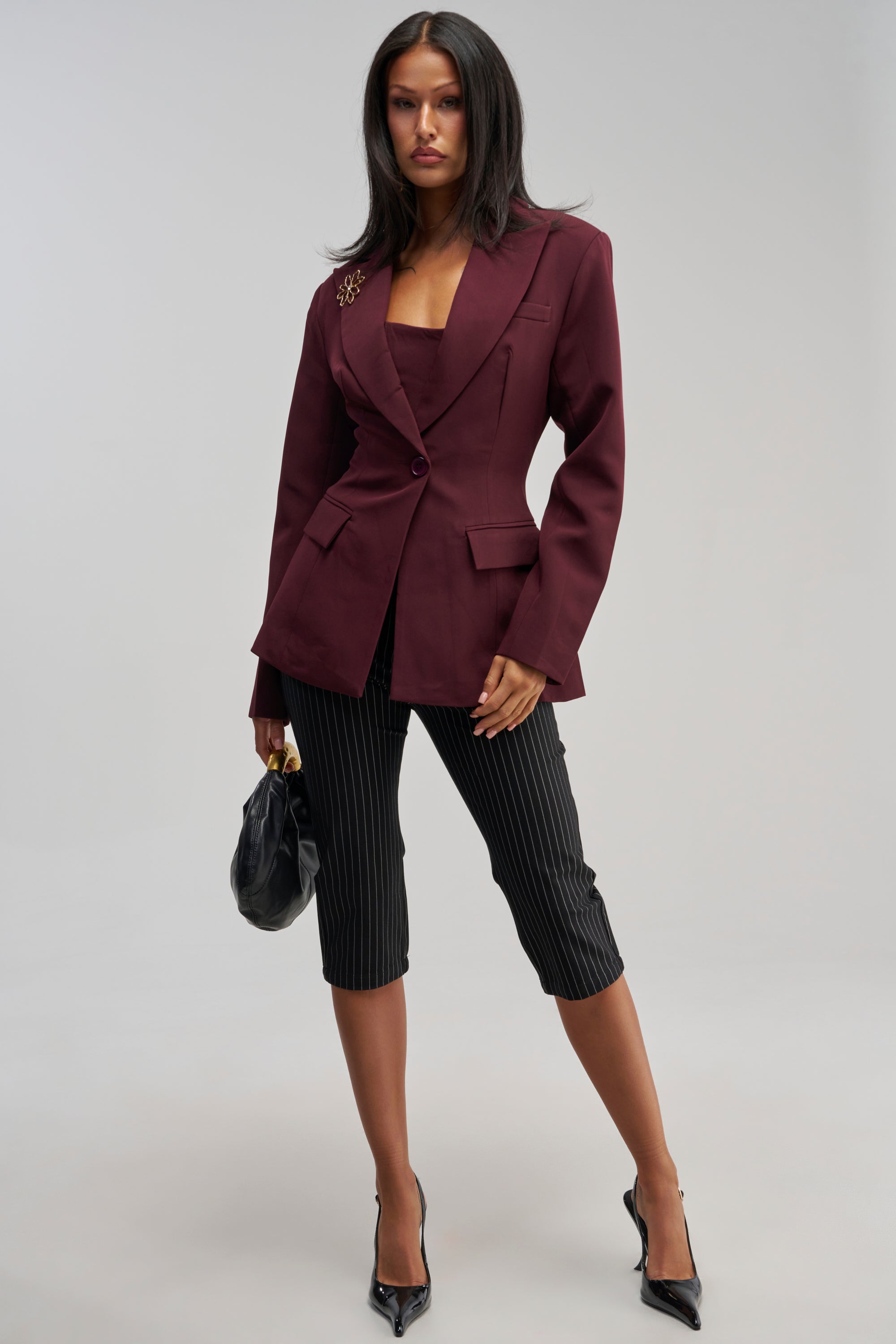 EVERYDAY LUXE BLAZER IN BURGUNDY