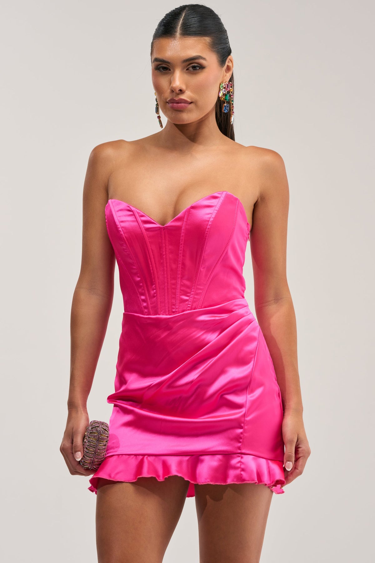 THE TRUTH ABOUT LOVE SATIN MINI DRESS IN PINK