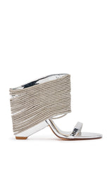 AZALEA WANG ALOUISE SILVER RHINESTONE ROPE SANDAL
