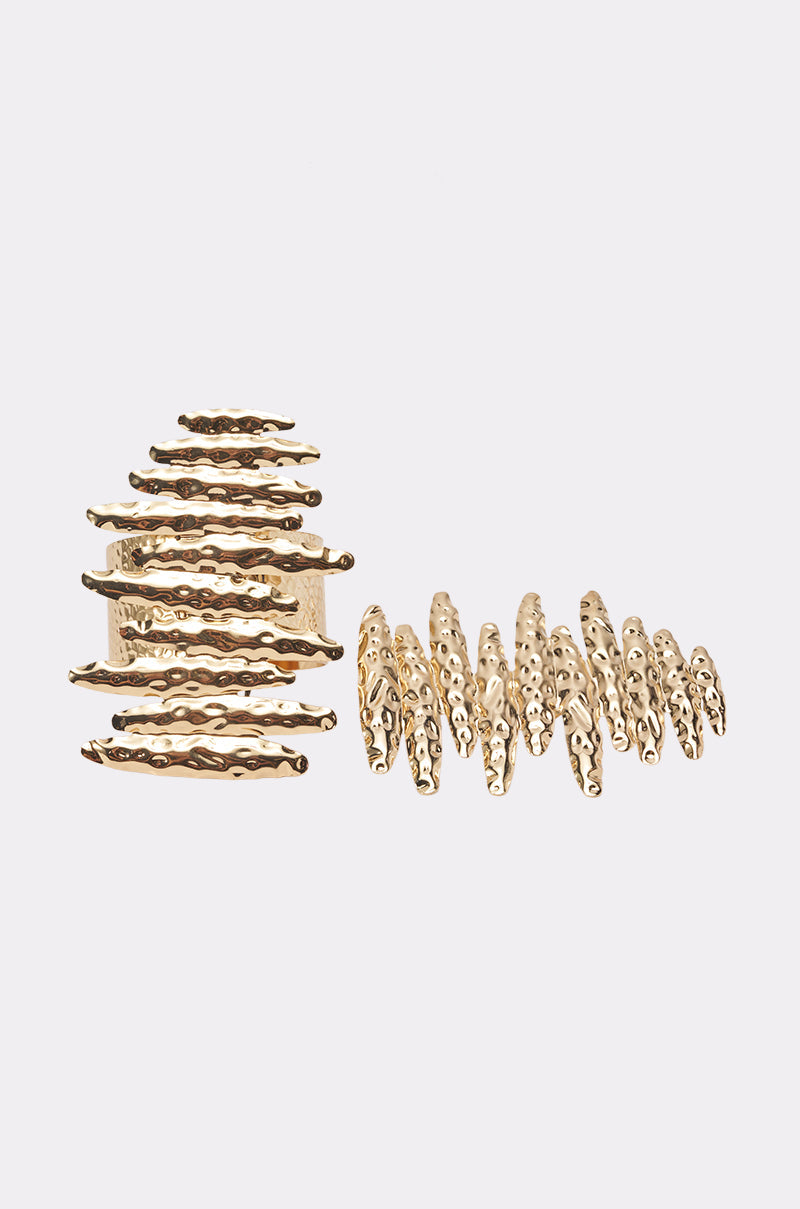 HEAT WAVES RING AND BRACELET SET IN GOLD