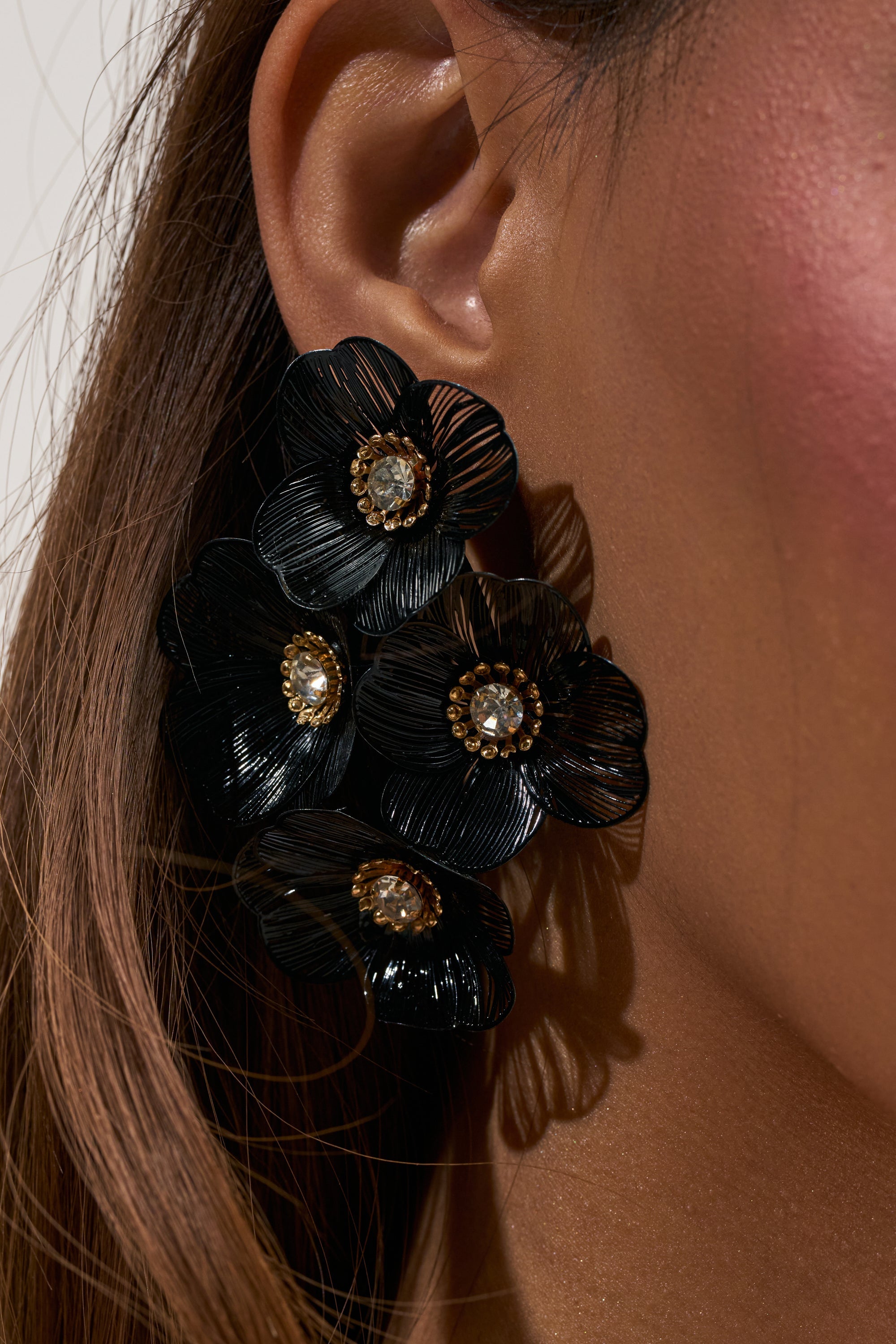 BLACK BLOSSOM DRAMA EARRINGS
