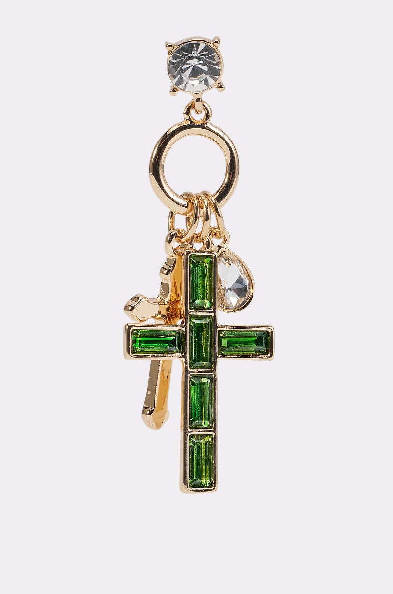 REGAL CROSS CHARM EARRINGS