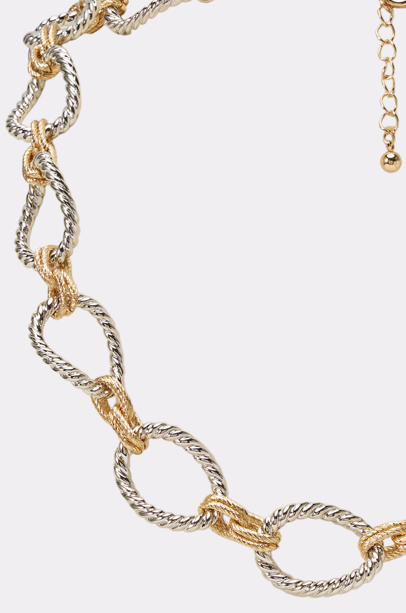 TWO TONE BIG LINK NECKLACE