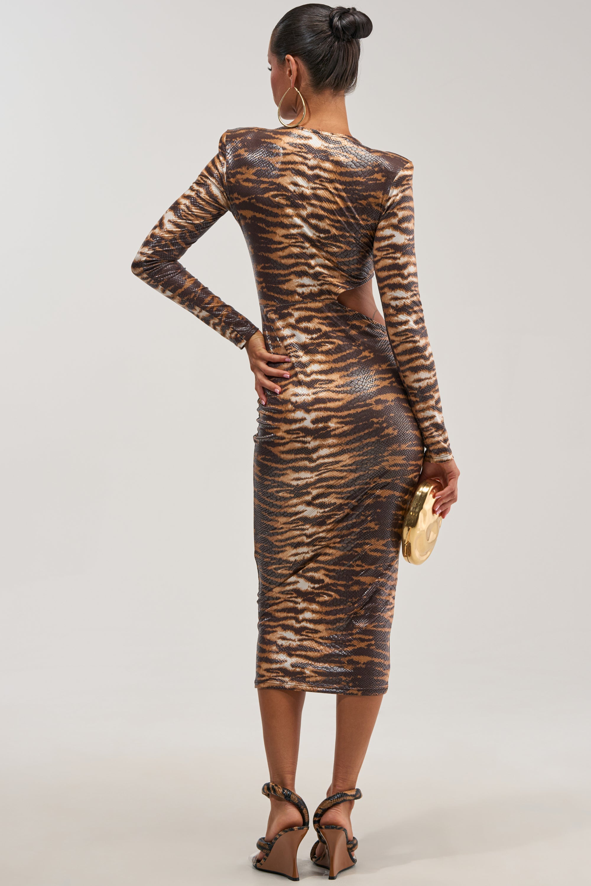 MIXED SIGNALS ANIMAL PRINT MIDI DRESS
