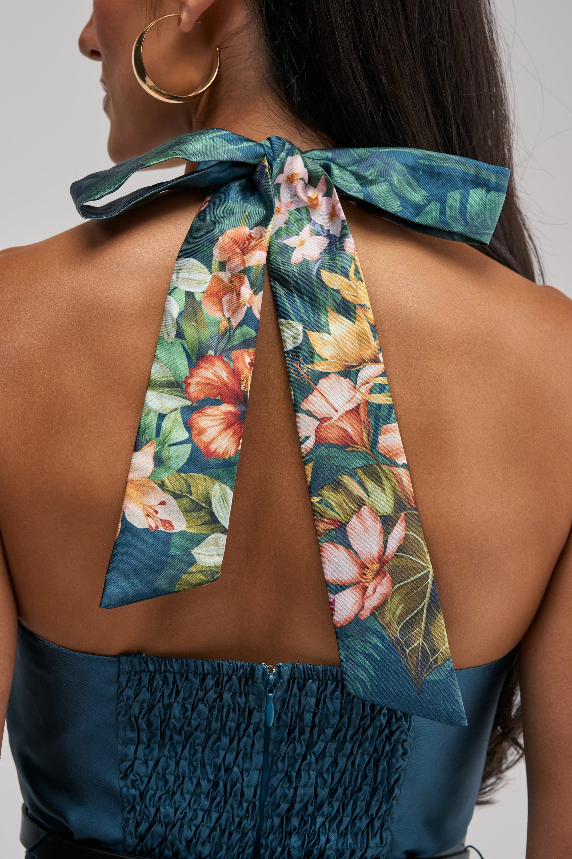 BOOKED AND BUSY FLORAL MIDI DRESS IN BLUE MULTI